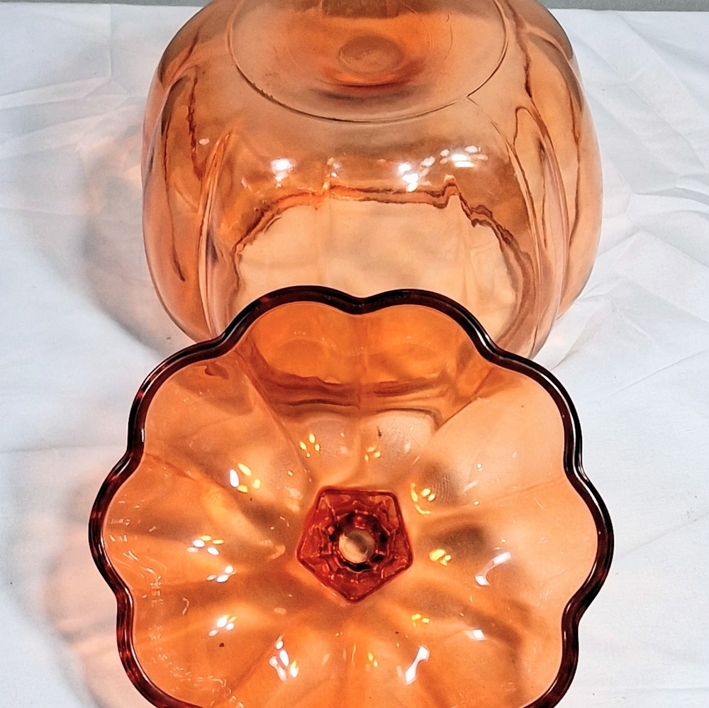 Anchor Hocking Vintage Orange Halloween Cookie/Candy Jar with Sealing Lid - Picture 4 of 8